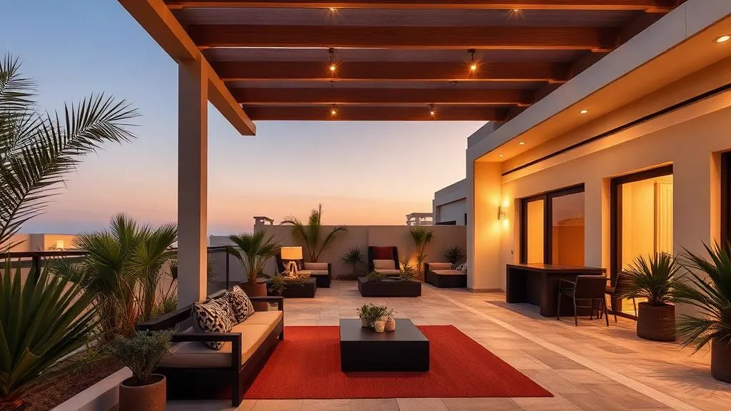 تراس خارجي بتصميم حديث ومريح